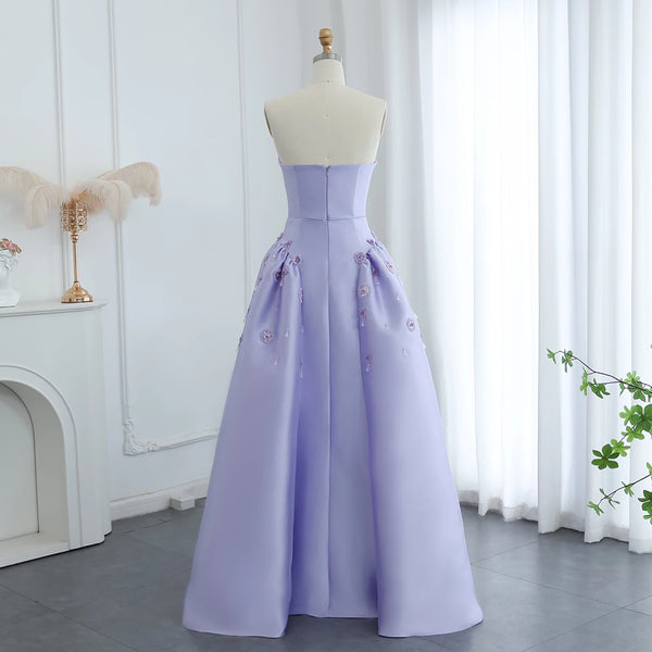 Vestido de Festa Luxo Romântico com Decoração em Cristais