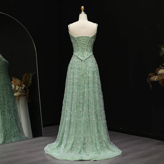 Vestido de Festa Luxo com Corset Decorado em Pérolas