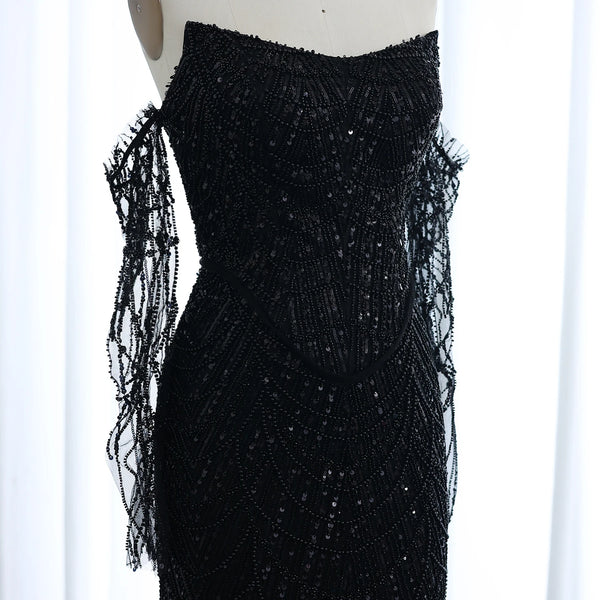 Vestido de Festa Longo Luxuria Preto Moon - Modelo Especial