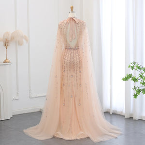 Vestido de Festa Maxi Luxo em Tecido Fluído Cravejado em Cristais - Modelo Especial