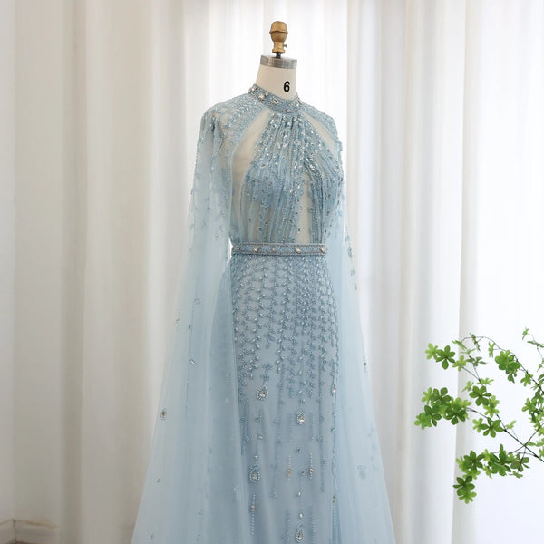 Vestido de Festa Maxi Luxo em Tecido Fluído Cravejado em Cristais - Modelo Especial