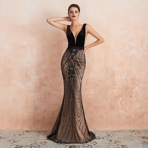 Vestido de Festa Luxo em Cetim Decorado com Cristais (Pronta Entrega)