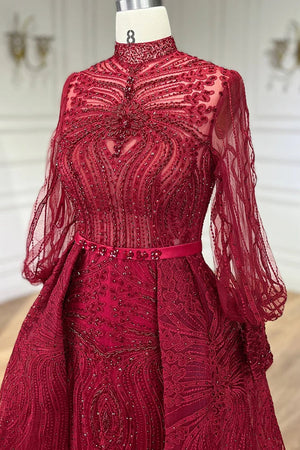 Vestido de Festa Luxo Longo Todo Decorado em Pedrarias e Maxi Saia (Pronta Entrega)