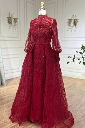 Vestido de Festa Luxo Longo Todo Decorado em Pedrarias e Maxi Saia (Pronta Entrega)