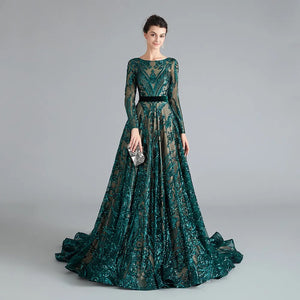 Vestido de Festa Elegante Longo Verde Escuro - (Pronta Entrega)