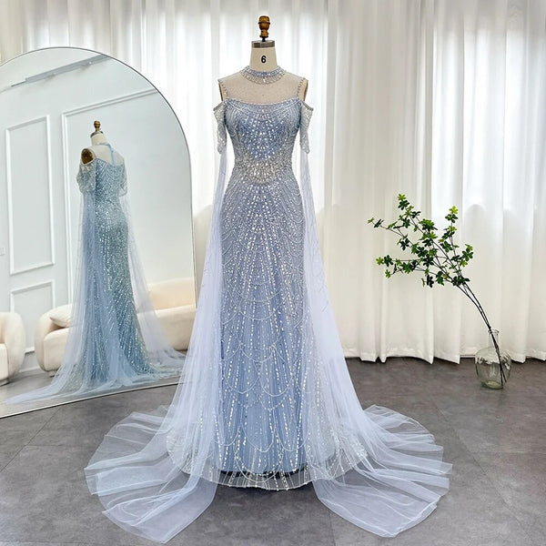 Vestido de Festa Longo com Manga em Renda Cristal - Modelo Especial