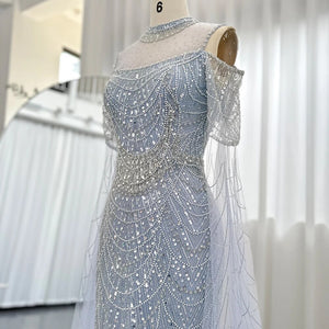 Vestido de Festa Longo com Manga em Renda Cristal - Modelo Especial