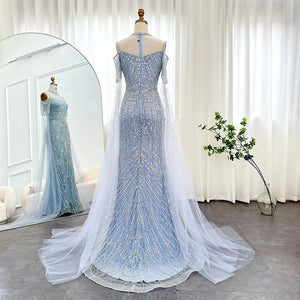Vestido de Festa Longo com Manga em Renda Cristal - Modelo Especial