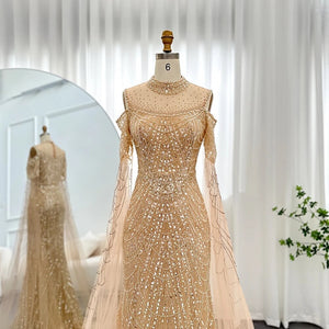 Vestido de Festa Longo com Manga em Renda Cristal - Modelo Especial