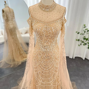 Vestido de Festa Longo com Manga em Renda Cristal - Modelo Especial