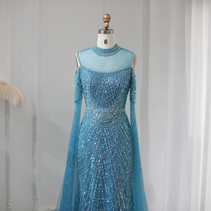 Vestido de Festa Longo com Manga em Renda Cristal - Modelo Especial