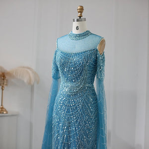 Vestido de Festa Longo com Manga em Renda Cristal - Modelo Especial