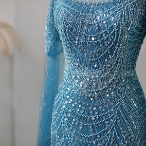 Vestido de Festa Longo com Manga em Renda Cristal - Modelo Especial