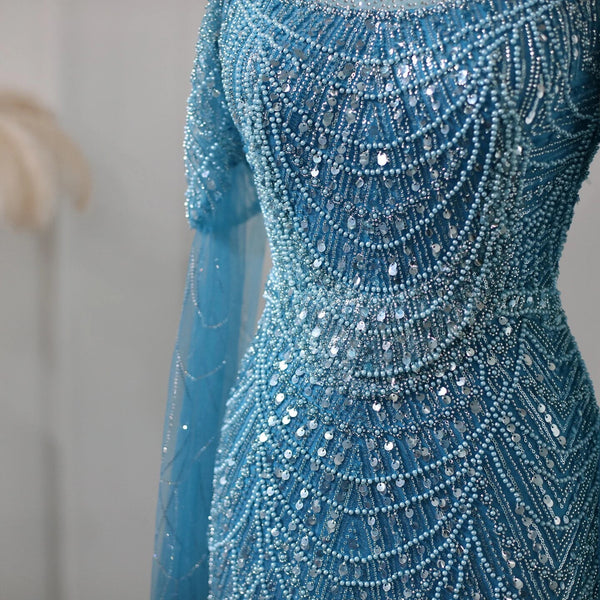 Vestido de Festa Longo com Manga em Renda Cristal - Modelo Especial