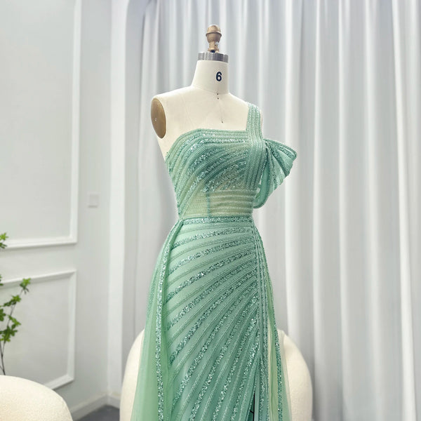 Vestido de Festa Luxo Decorado em Pedraria com Detalhe Bow