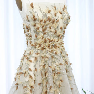 Vestido de Festa Longo com Flores Moderno 3D