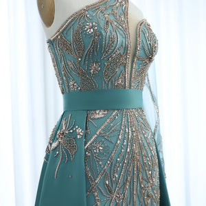 Vestido de Festa Luxo Royal com Corte Assimétrico