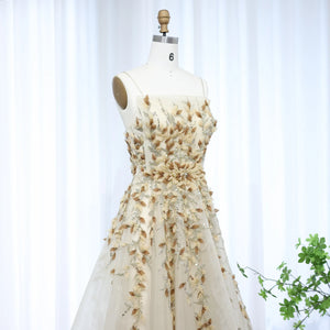 Vestido de Festa Longo com Flores Moderno 3D