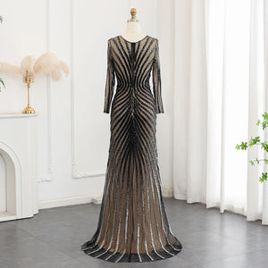 Vestido de Festa Ondulações Preto Longo - Modelo Especial