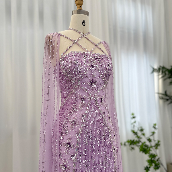 Vestido de Festa Longo Luxo Cravejado em Cristais com Alças Cruzadas