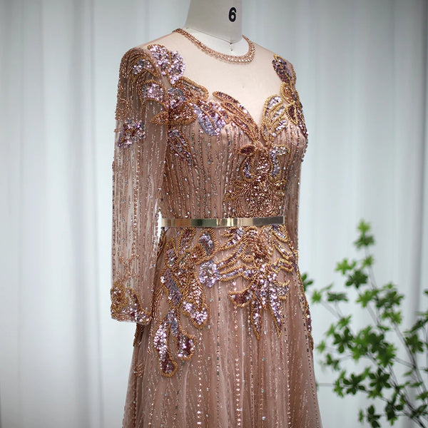 Vestido de Festa Luxo Todo Bordado com Cristais