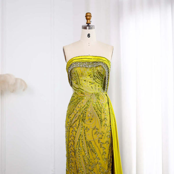 Vestido de Festa Elegante Longo Slit com Pedrarias