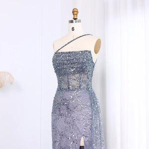 Vestido de Festa Longo Brilho Sky com Abertura Lateral