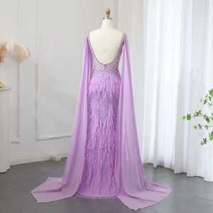 Vestido de Festa Sereia com Manga Capa Longo Exuberante - Modelo Especial