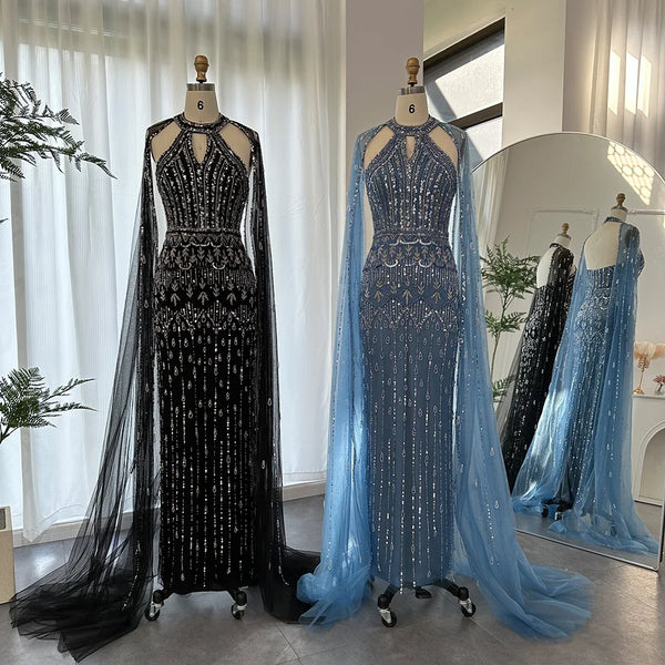 Vestido de Festa Sereia Luxo Todo Cravejado em Pedrarias