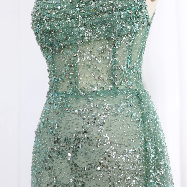 Vestido de Festa Longo Brilho Sky com Abertura Lateral