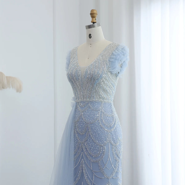 Vestido de Festa Longo com Decote V em Renda Charmoso