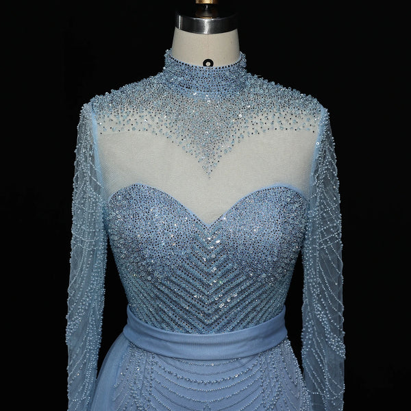Vestido de Festa Luxo Sereia Decorado em Pedrarias (Pronta Entrega)