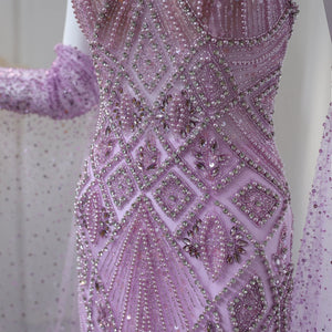 Vestido de Festa Longo Decorado com Strass e Luvas Adornadas - Modelo Especial
