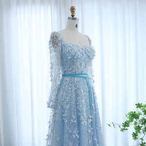 Vestido de Festa Longo Romântico Todo Decorado em Flores e Pedraria
