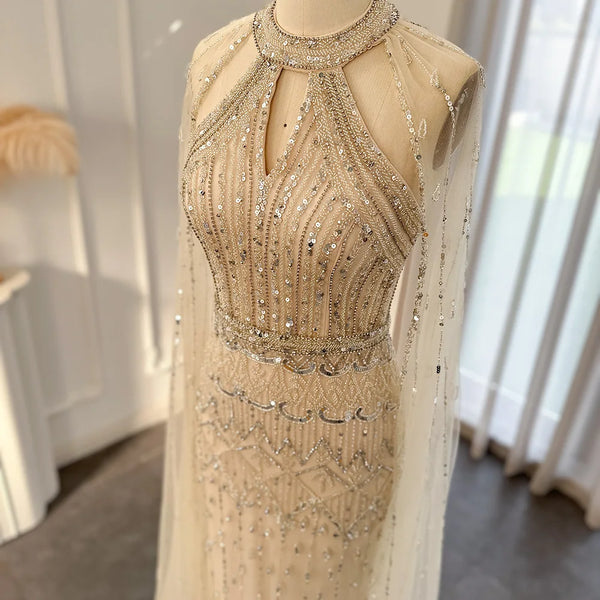 Vestido de Festa Sereia Luxo Todo Cravejado em Pedrarias