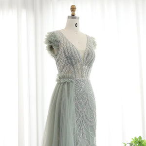Vestido de Festa Longo com Decote V em Renda Charmoso