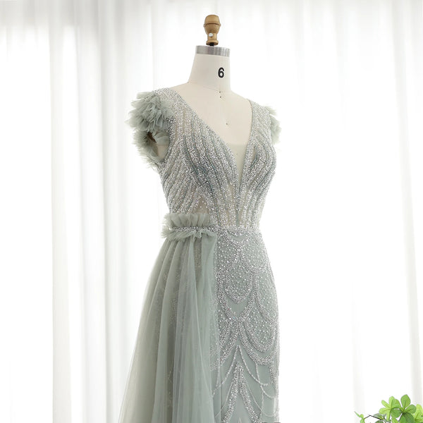 Vestido de Festa Longo com Decote V em Renda Charmoso
