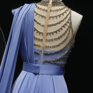 Vestido de Festa Luxo em Cetim e Jóias