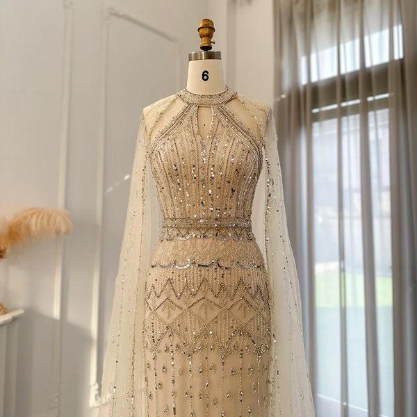 Vestido de Festa Sereia Luxo Todo Cravejado em Pedrarias