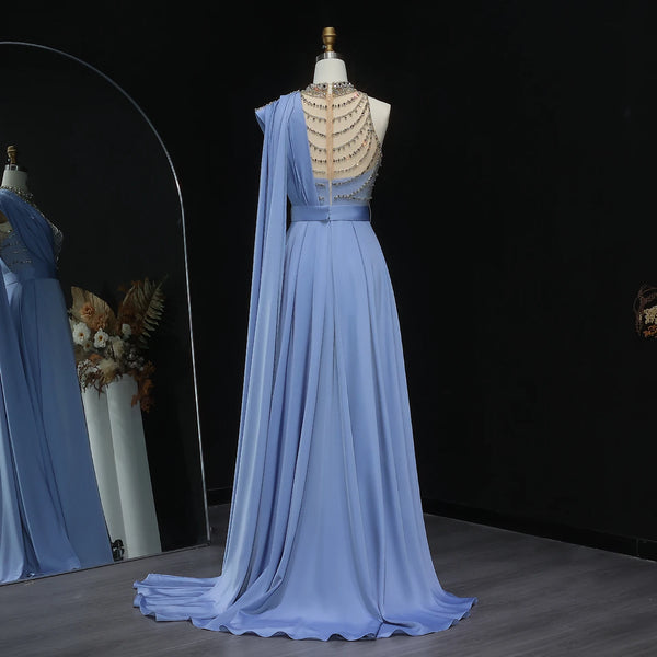 Vestido de Festa Luxo em Cetim e Jóias