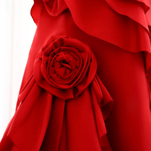 Vestido de Festa Pétalas Luxo Vermelho - Modelo Especial