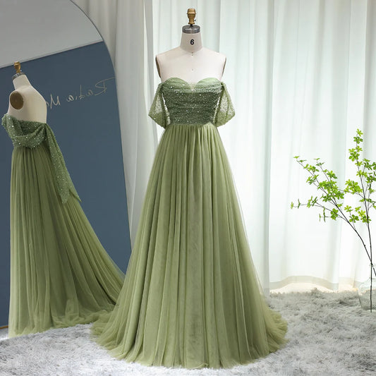 Vestido de Festa Verde Longo com Detalhe Laço Brilho - Modelo Especial
