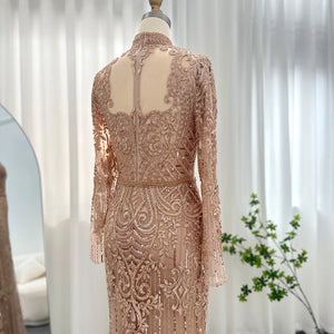Vestido de Festa Longo Charmoso com Manga Longa e Brilho - Modelo Especial