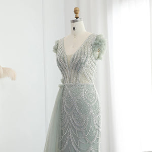 Vestido de Festa Longo com Decote V em Renda Charmoso