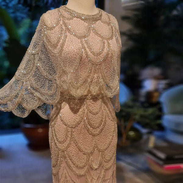 Vestido de Festa Luxo em Duas Peças Cravejadas em Cristais