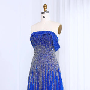 Vestido de Festa Longo com Decote Ombro a Ombro
