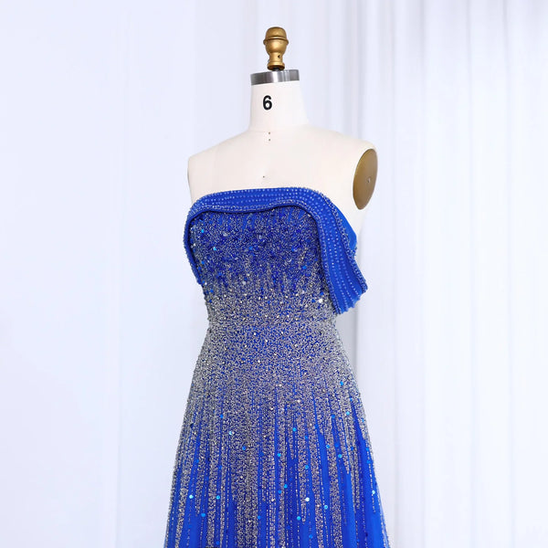 Vestido de Festa Longo com Decote Ombro a Ombro