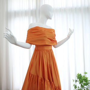 Vestido de Festa Off Shoulder Longo Summer