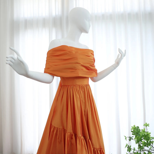Vestido de Festa Off Shoulder Longo Summer