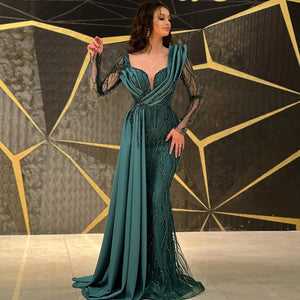 Vestido de Festa Luxo Sereia com Detalhe em Cetim Royal